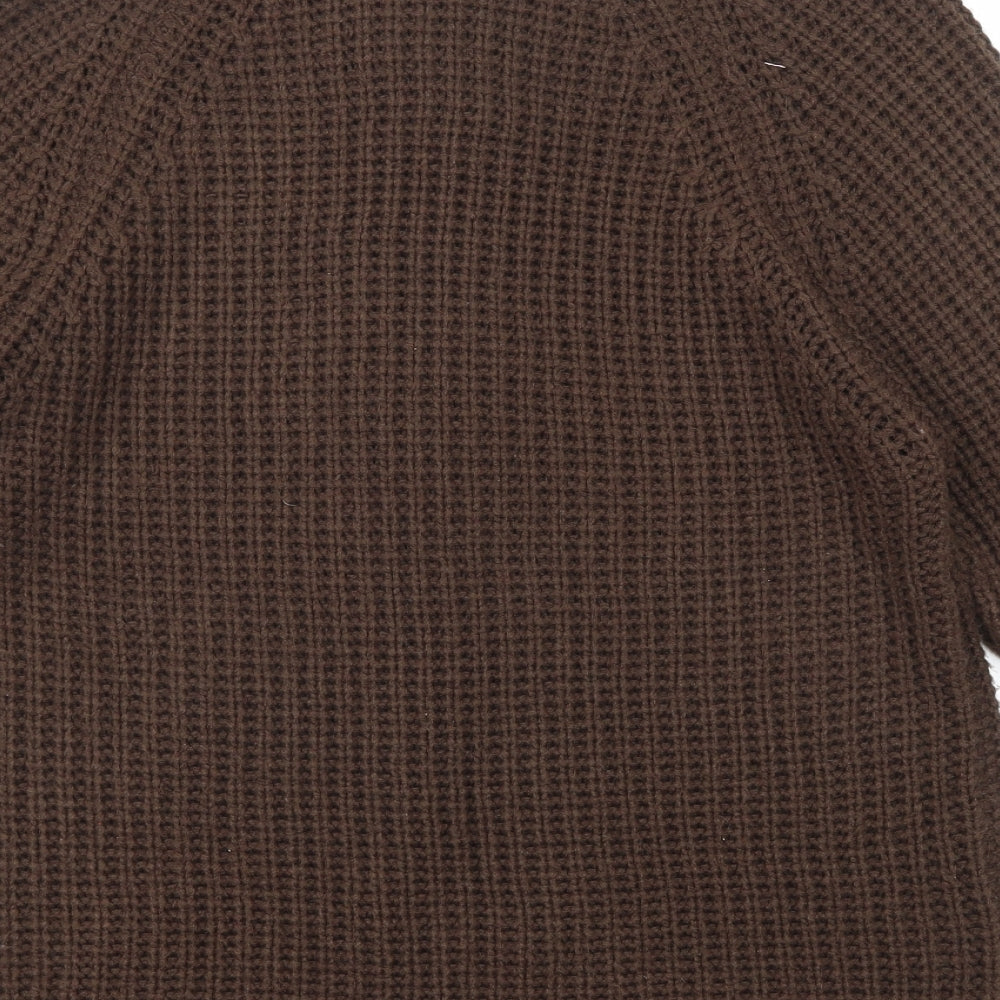 Womens UK Size 14 Pure & Natural Brown Cardigan Jumper