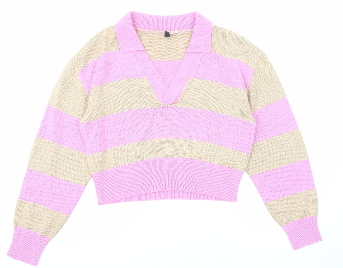 Womens UK Size M Divided by H&M Pink Pullover Jumper