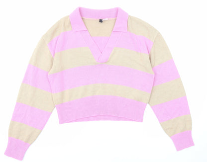 Womens UK Size M Divided by H&M Pink Pullover Jumper