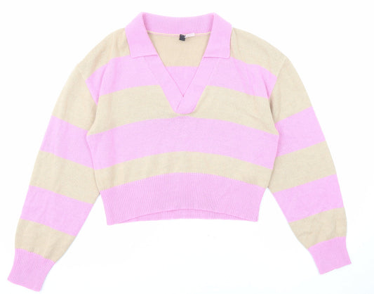 Womens UK Size M Divided by H&M Pink Pullover Jumper
