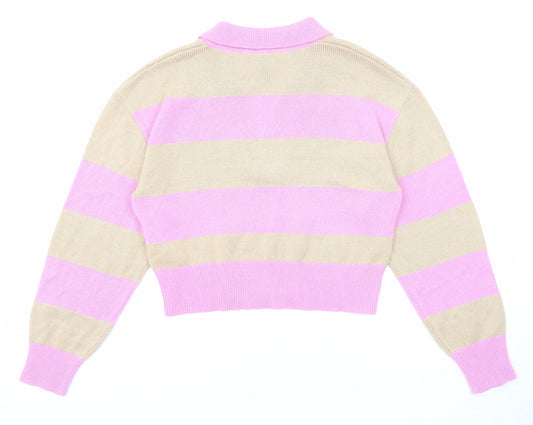 Womens UK Size M Divided by H&M Pink Pullover Jumper