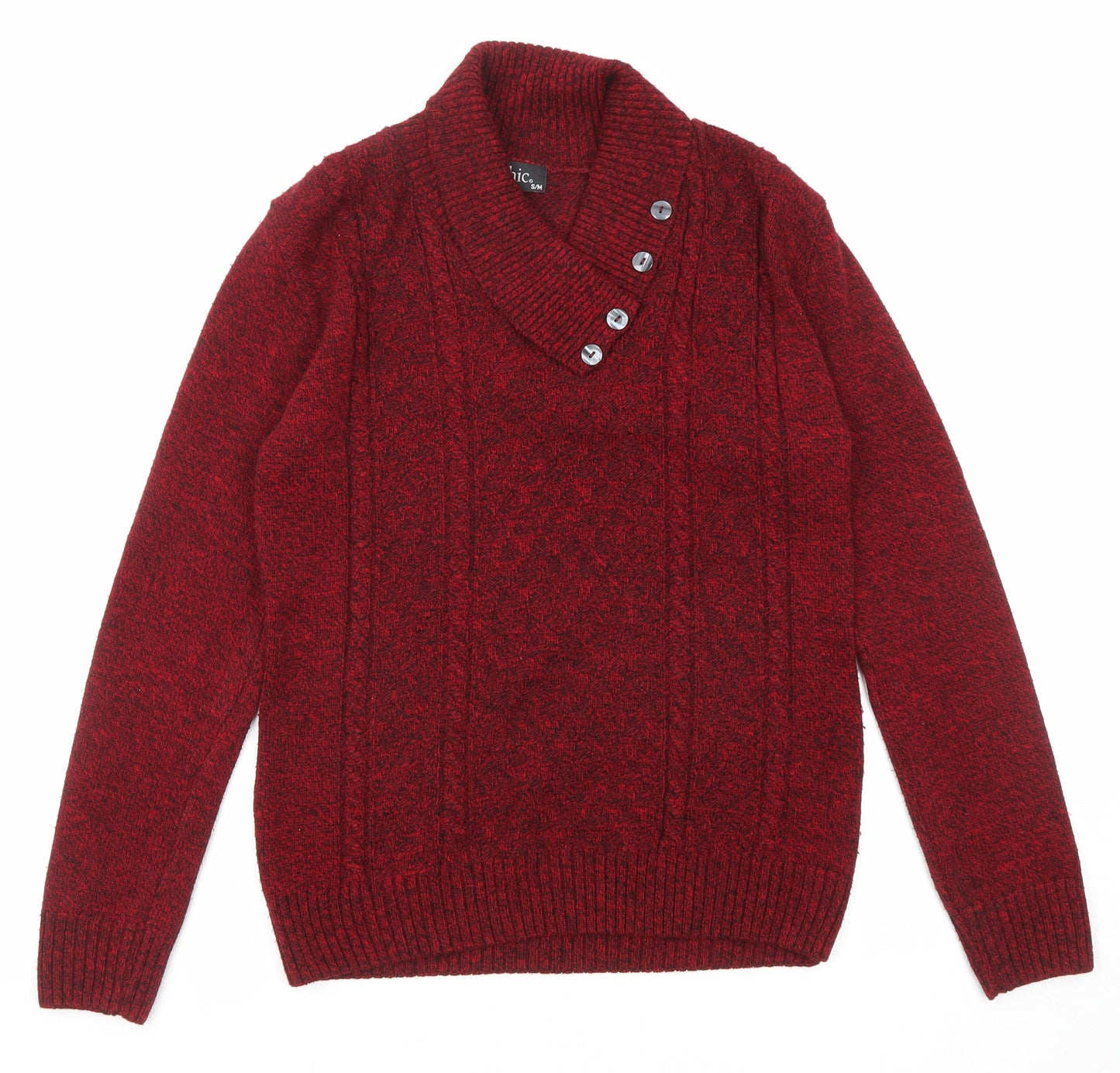 Womens UK Size S CHIC Red Pullover Jumper