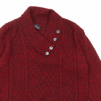 Womens UK Size S CHIC Red Pullover Jumper