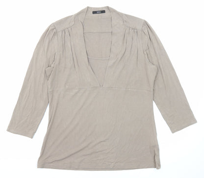 Womens UK Size 14 Marks and Spencer Brown Basic Blouse