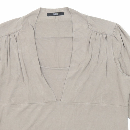 Womens UK Size 14 Marks and Spencer Brown Basic Blouse