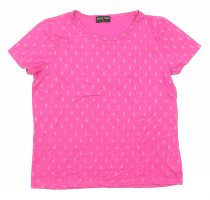 Womens UK Size M Anna Rose Pink Basic T-Shirt
