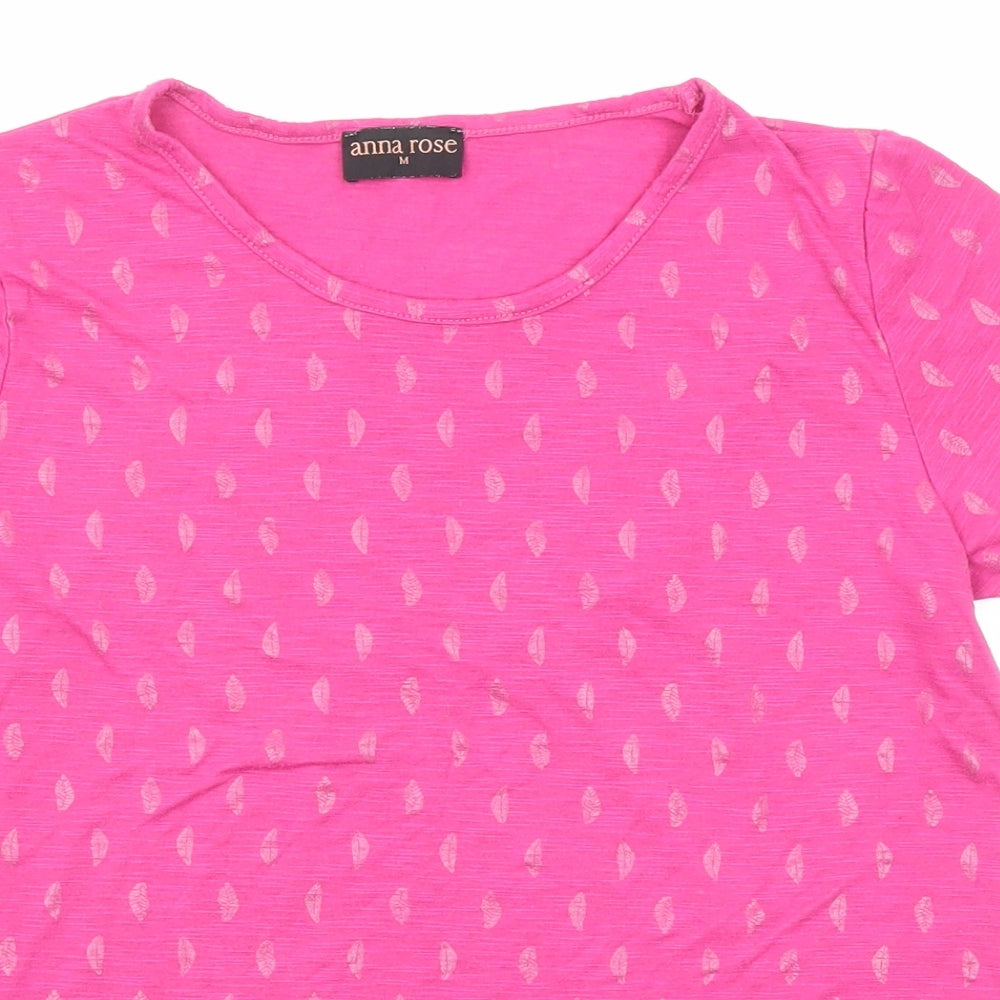 Womens UK Size M Anna Rose Pink Basic T-Shirt