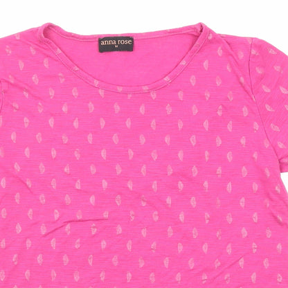 Womens UK Size M Anna Rose Pink Basic T-Shirt