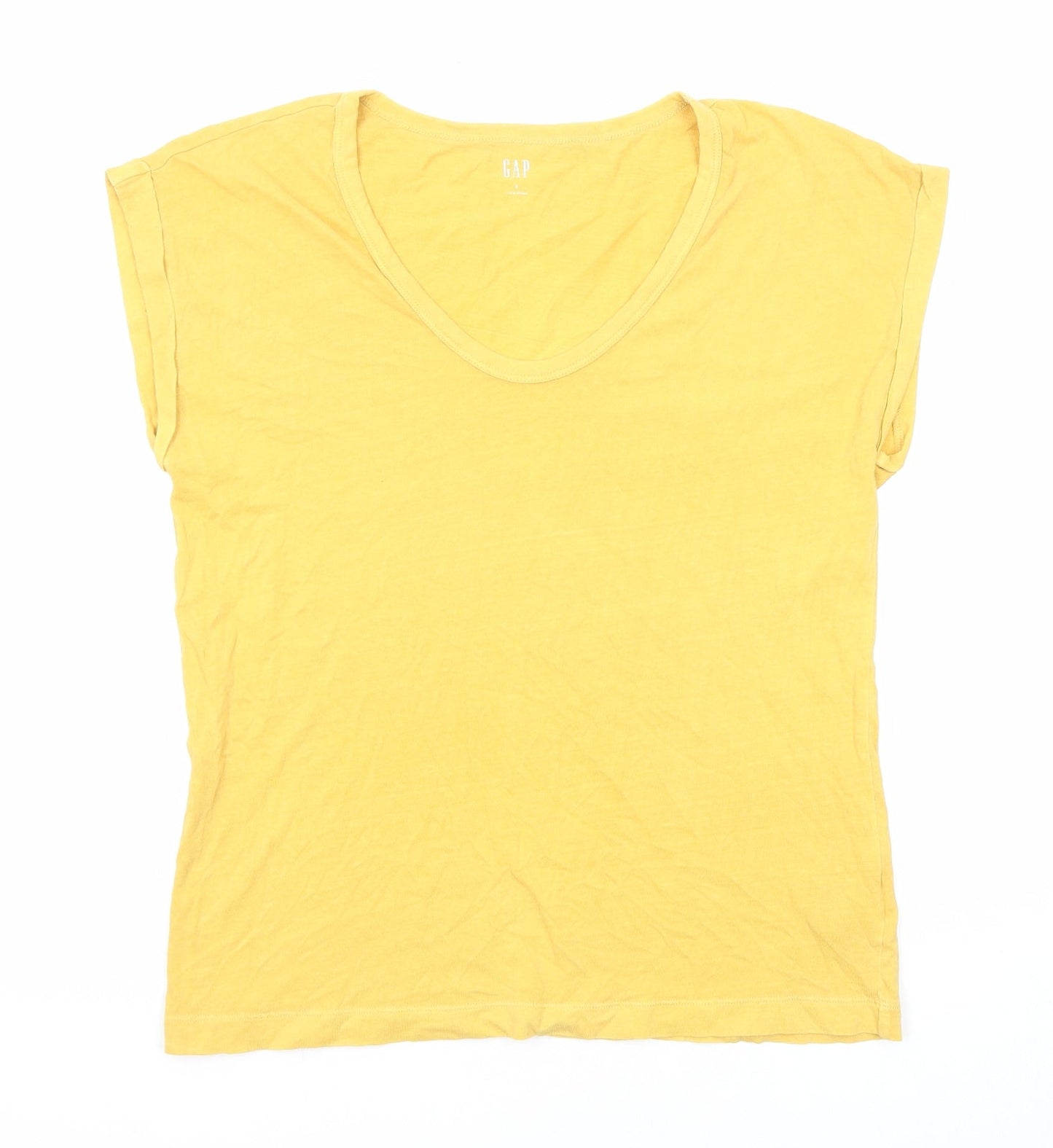 Womens UK Size S Gap Yellow Basic Tank