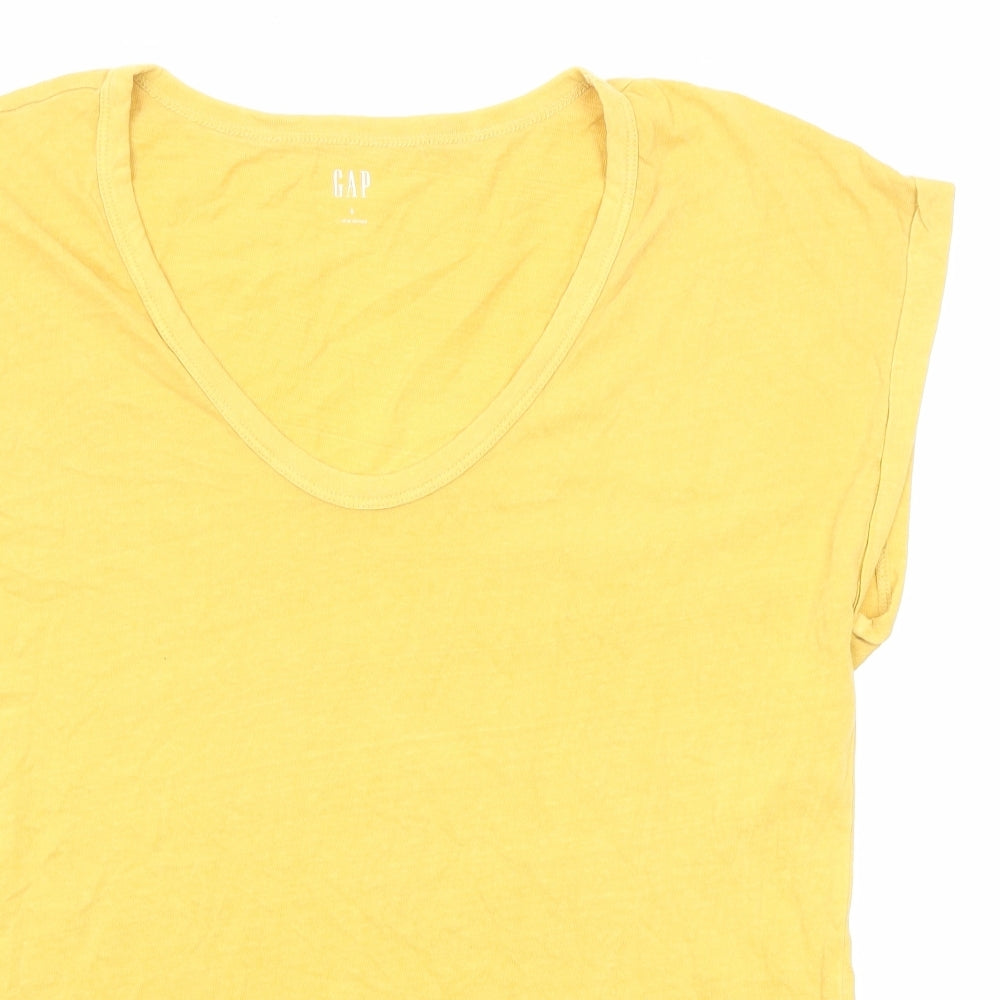 Womens UK Size S Gap Yellow Basic Tank