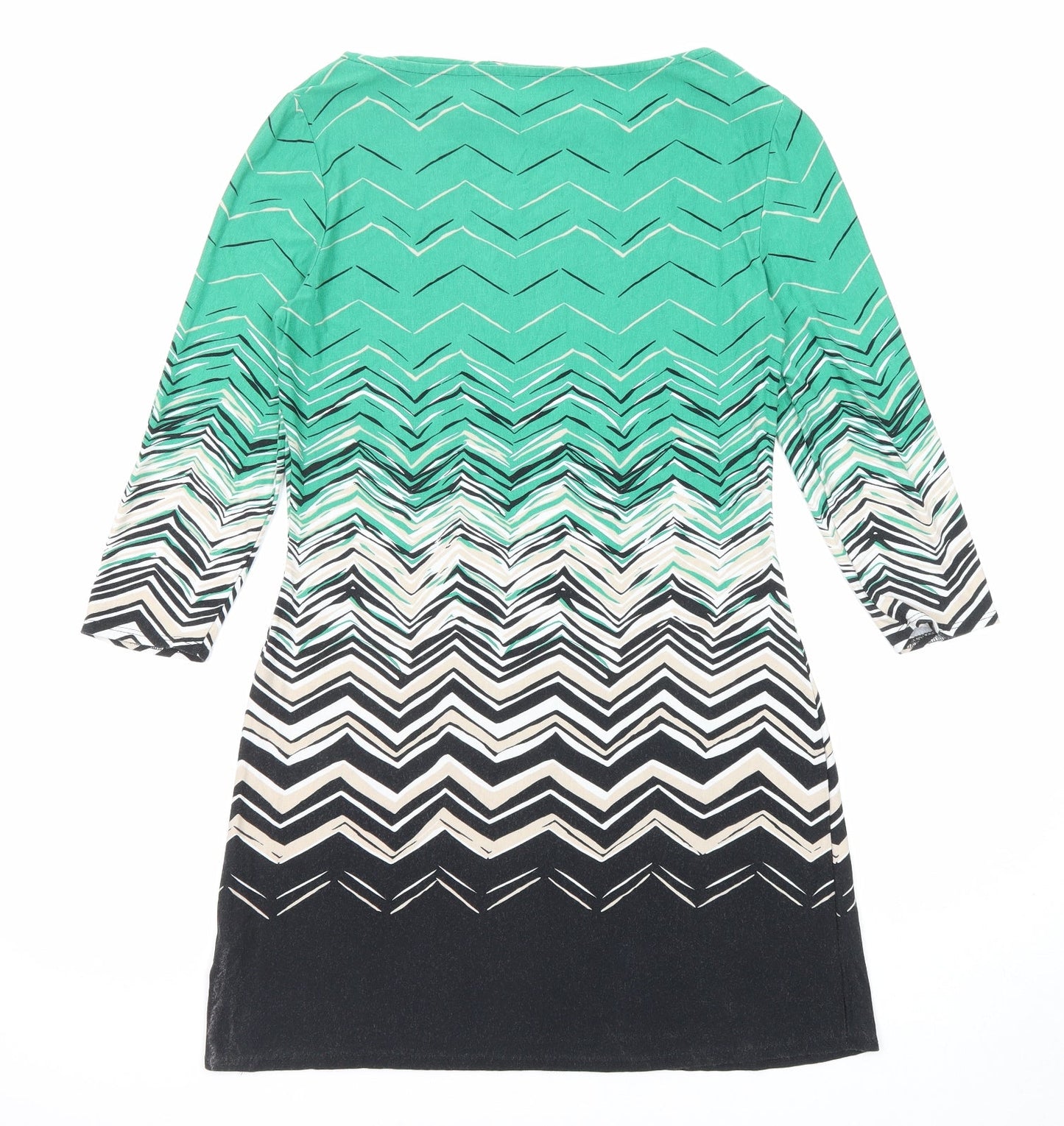 Principles Womens Multicoloured Geometric Viscose A-Line Size 12 Round Neck Pullover