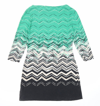 Principles Womens Multicoloured Geometric Viscose A-Line Size 12 Round Neck Pullover