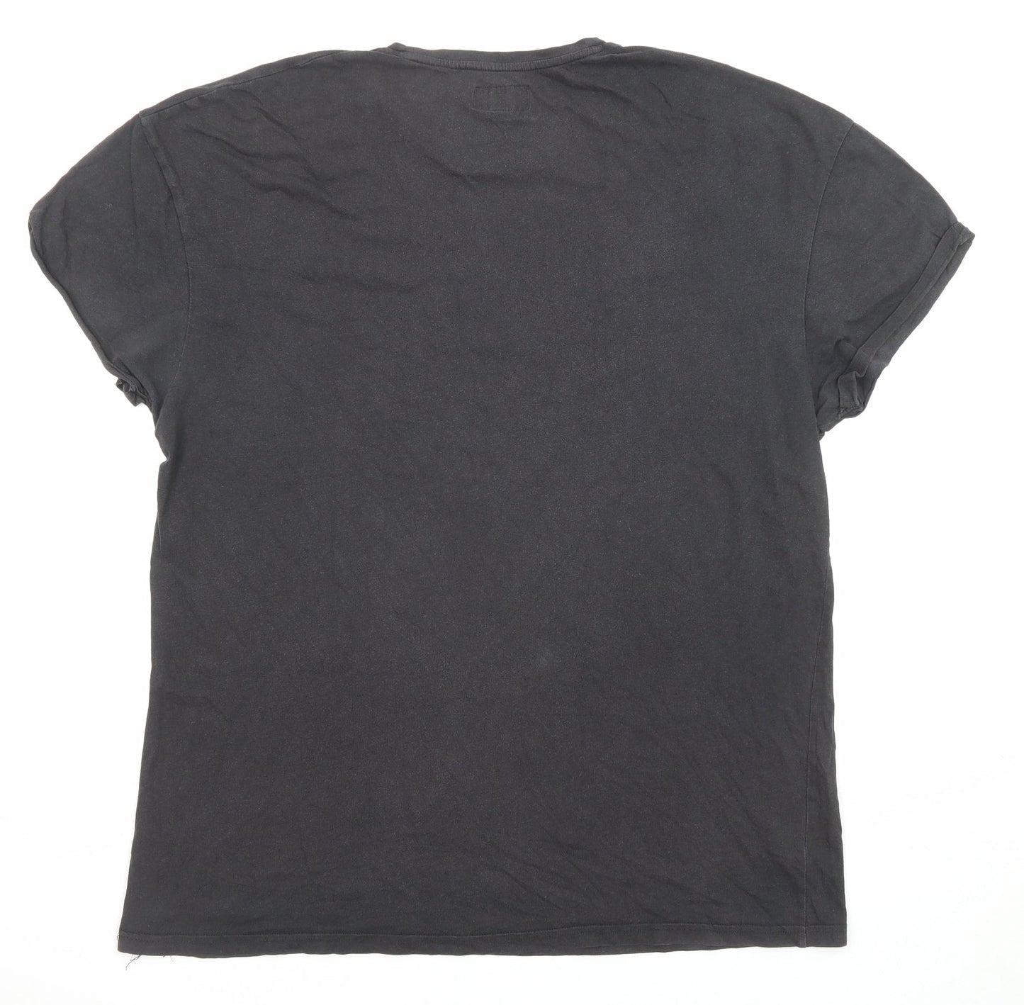 Sixth June Mens Black Polyester T-Shirt Size L Round Neck