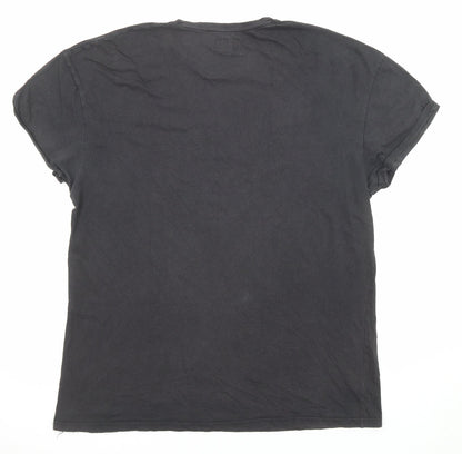 Sixth June Mens Black Polyester T-Shirt Size L Round Neck