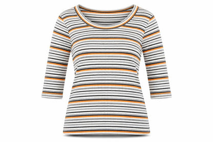Faith And Joy Womens Multicoloured Round Neck Striped Polyester Pullover Jumper Size M