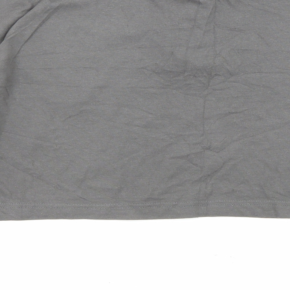 Womens UK Size S Divided by H&M Grey Cropped Blouse