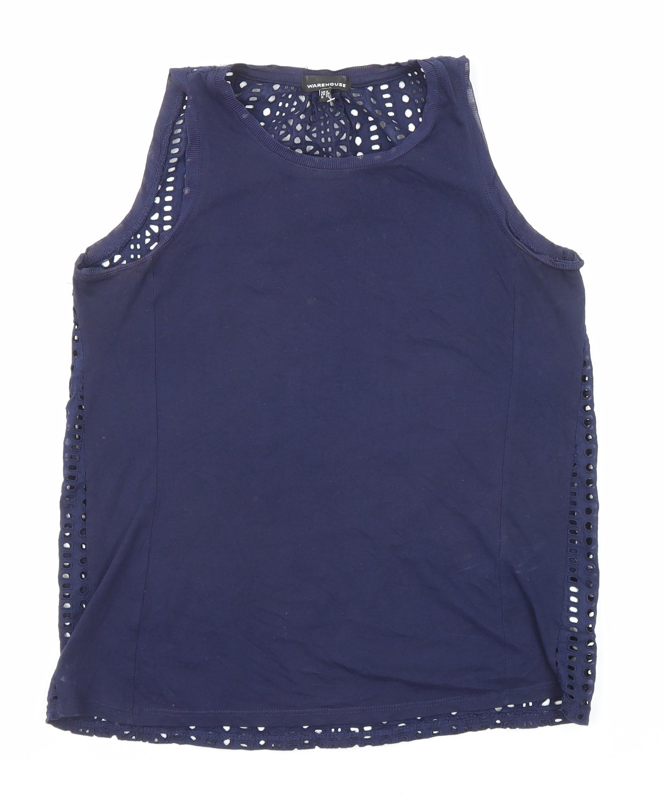 Womens UK Size 8 Warehouse Blue Basic Tank
