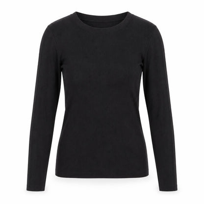 New Look Womens Black Polyester Basic Blouse Size 8 Round Neck