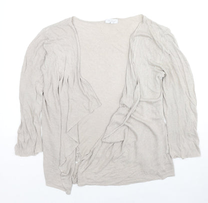 H.Trend Womens Beige V-Neck Viscose Cardigan Jumper Size M - Size M-L