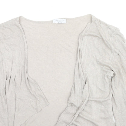 H.Trend Womens Beige V-Neck Viscose Cardigan Jumper Size M - Size M-L