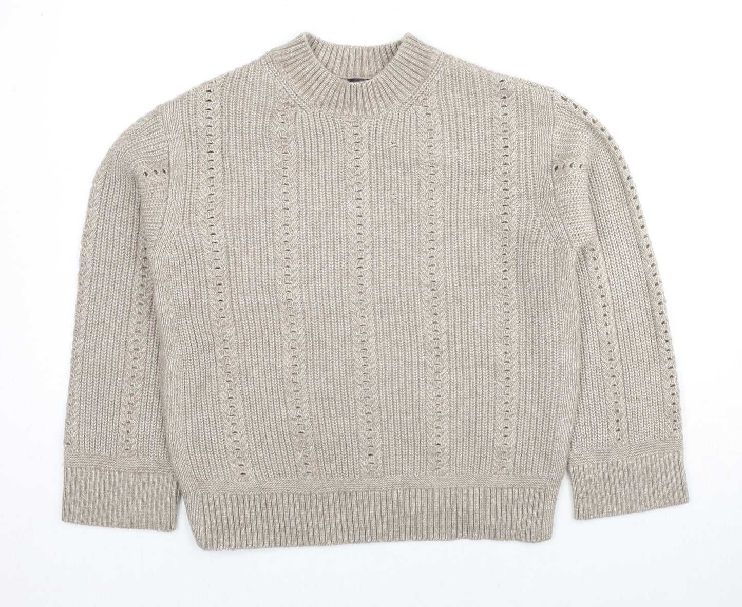 Womens UK Size S Marks and Spencer Beige Pullover Jumper
