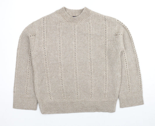 Womens UK Size S Marks and Spencer Beige Pullover Jumper