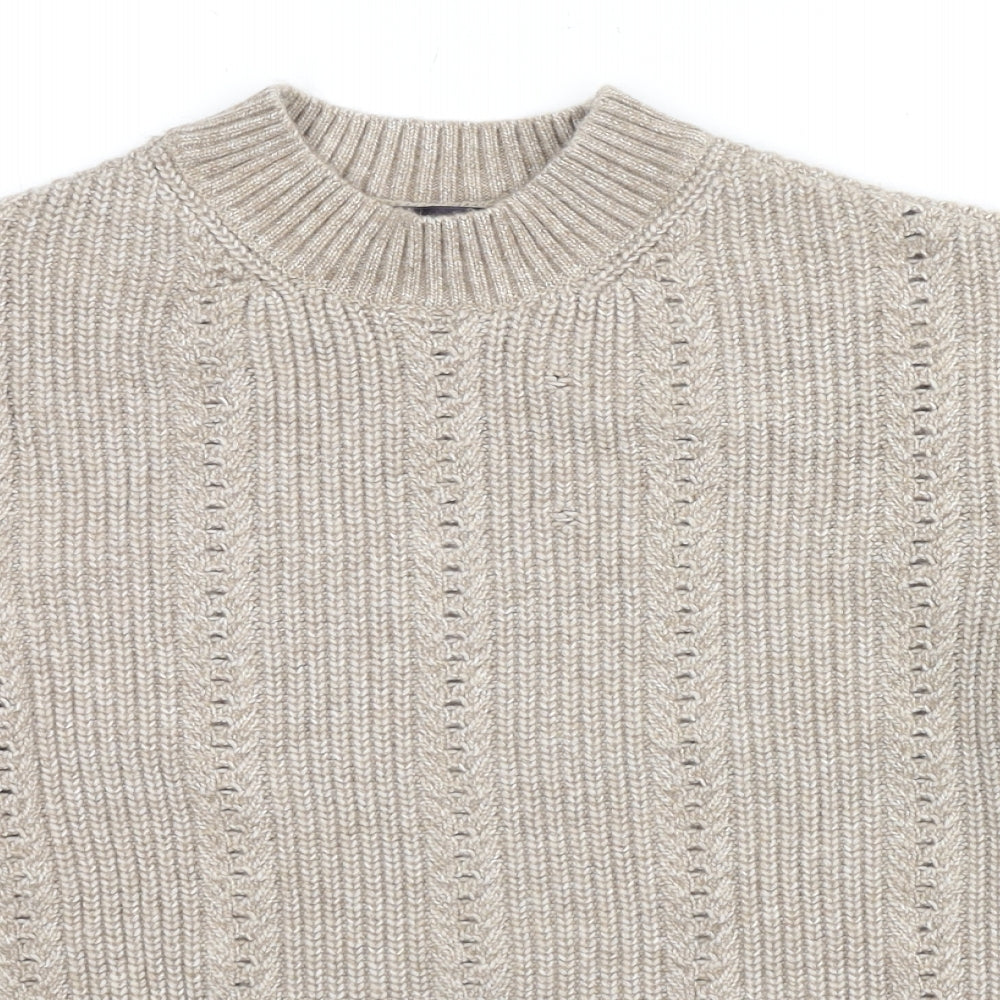 Womens UK Size S Marks and Spencer Beige Pullover Jumper
