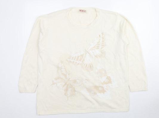 Womens UK Size XL Betty Barclay Ivory Pullover Jumper