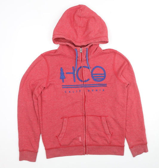 Mens UK Size S Hollister Red Full Zip Hoodie