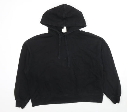 H&M Womens Black Cotton Pullover Hoodie Size S Pullover