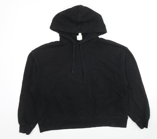 H&M Womens Black Cotton Pullover Hoodie Size S Pullover