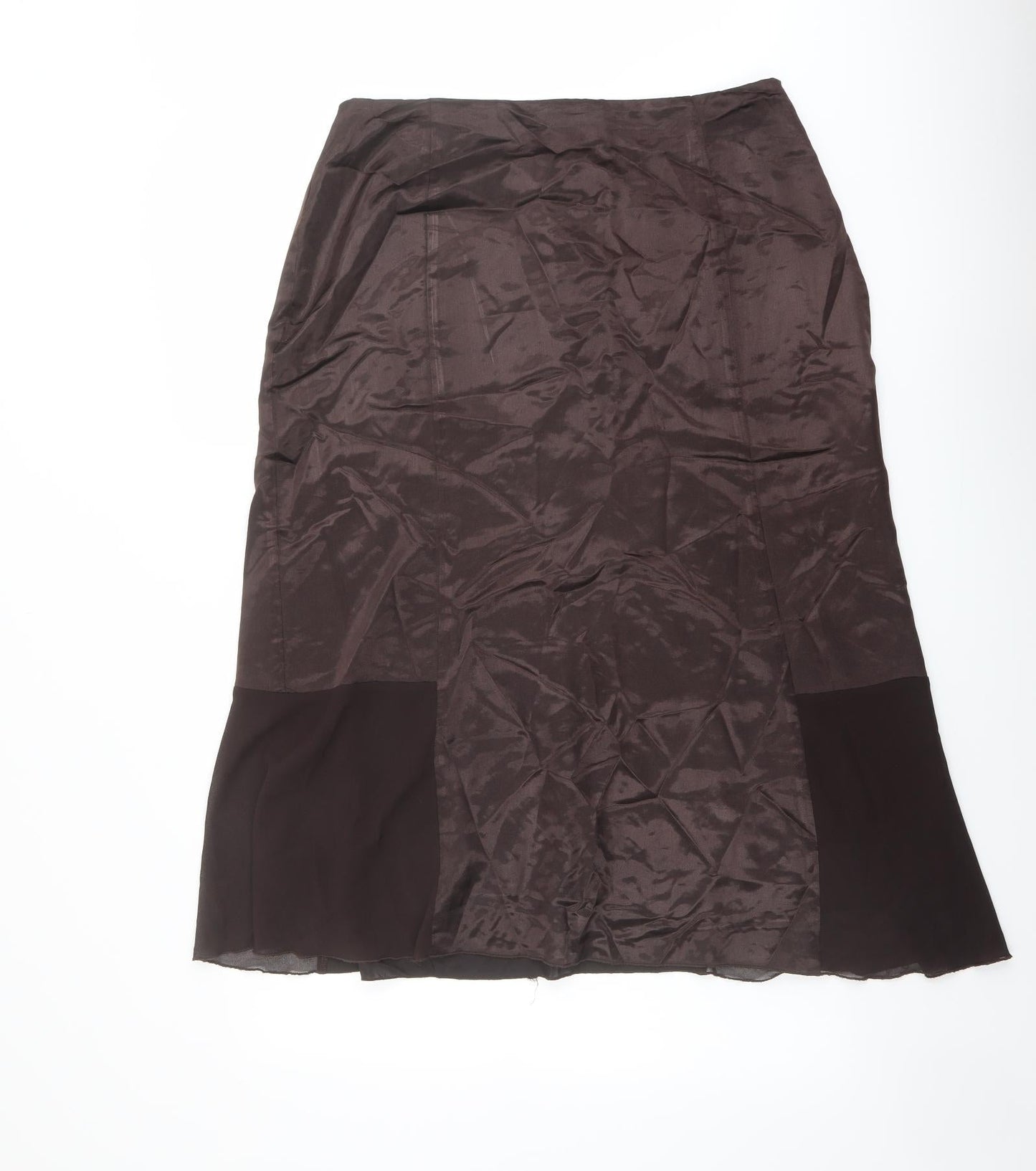 Klass Womens Brown Polyester A-Line Skirt Size 16 Zip