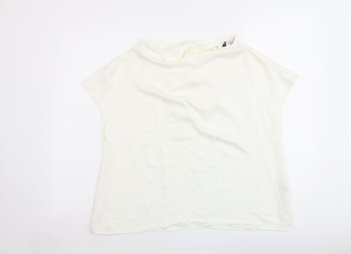 Womens UK Size L Zara Ivory Basic T-Shirt