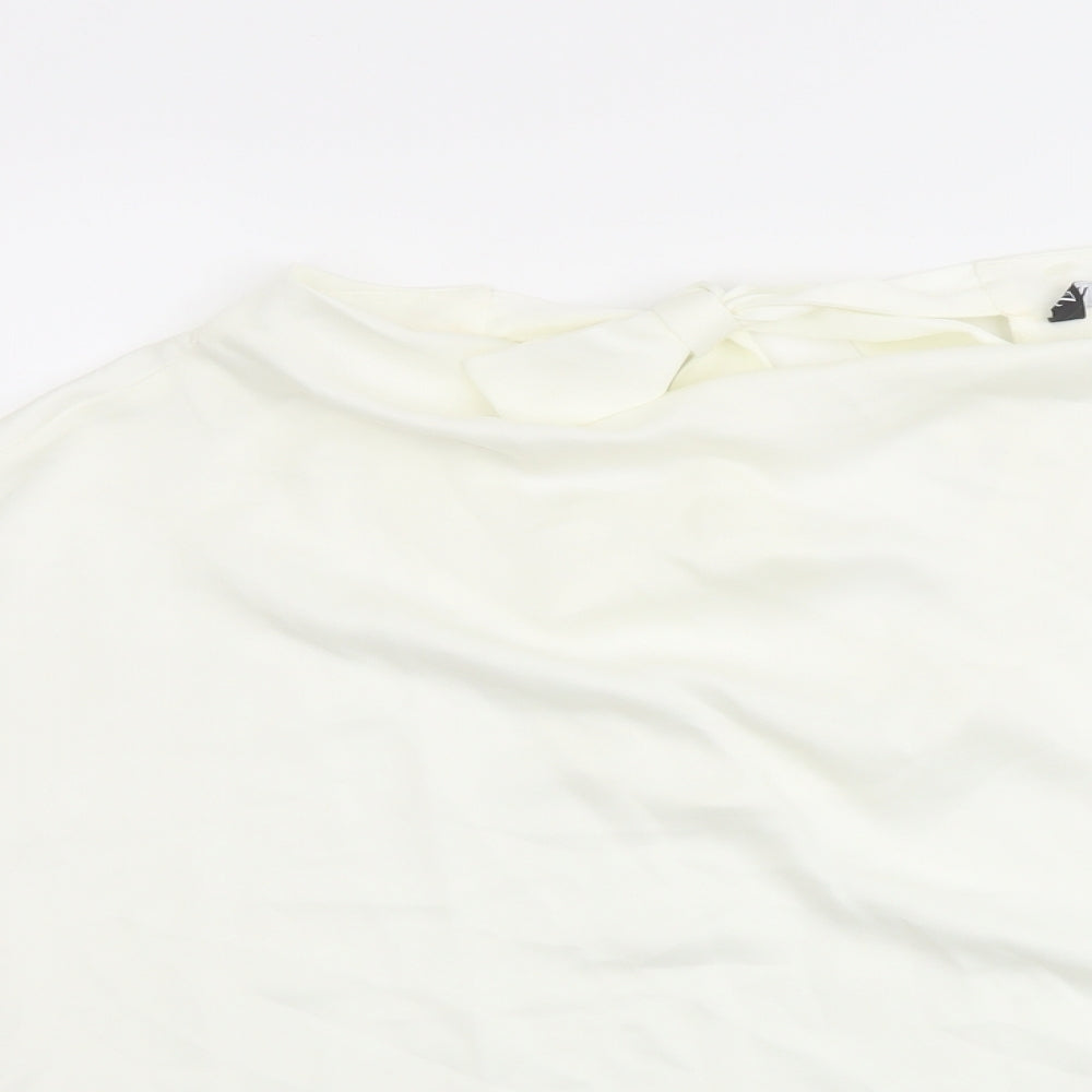 Womens UK Size L Zara Ivory Basic T-Shirt