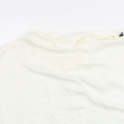Womens UK Size L Zara Ivory Basic T-Shirt