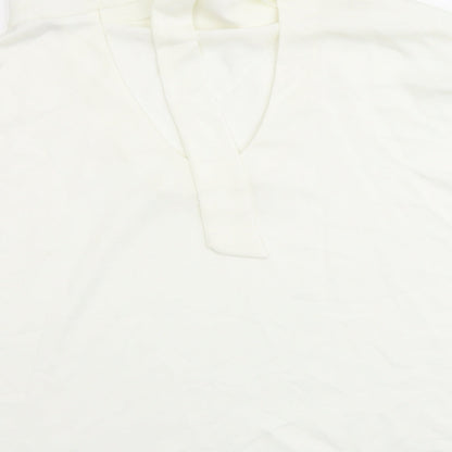 Womens UK Size L Zara Ivory Basic T-Shirt