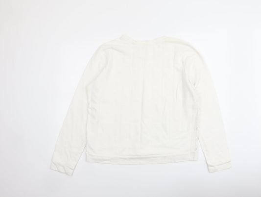 Gap Womens Ivory Cotton Pullover Sweatshirt Size L Pullover - Lace Overlay
