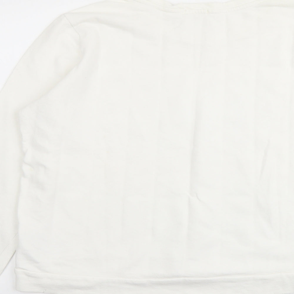 Gap Womens Ivory Cotton Pullover Sweatshirt Size L Pullover - Lace Overlay