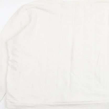 Gap Womens Ivory Cotton Pullover Sweatshirt Size L Pullover - Lace Overlay