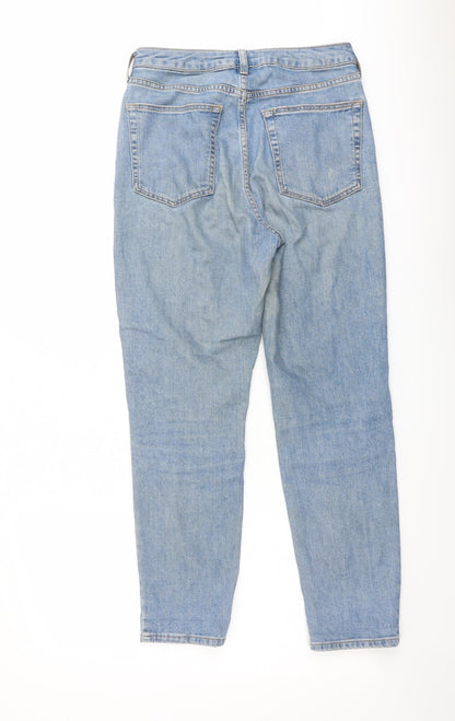 Topshop Womens Blue Cotton Straight Jeans Size 28 in L24 in Regular Button
