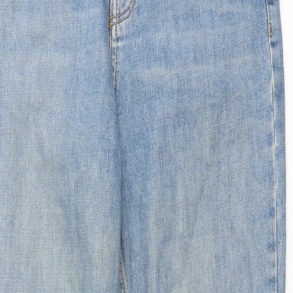 Topshop Womens Blue Cotton Straight Jeans Size 28 in L24 in Regular Button