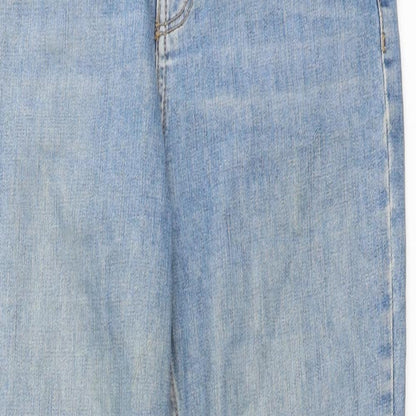 Topshop Womens Blue Cotton Straight Jeans Size 28 in L24 in Regular Button