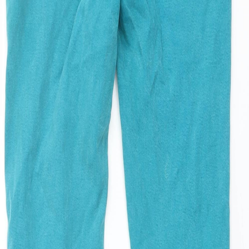 Zara Womens Green Cotton Straight Jeans Size 10 L30 in Regular Button