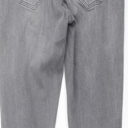 Denim & Co. Womens Grey Cotton Skinny Jeans Size 12 L29 in Regular Button