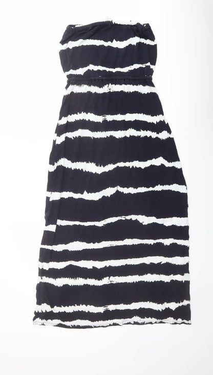 Monsoon Womens Black Geometric Viscose Maxi Size S Off the Shoulder Pullover