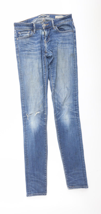 Levi's Womens Blue Cotton Skinny Jeans Size 25 in L32 in Regular Button