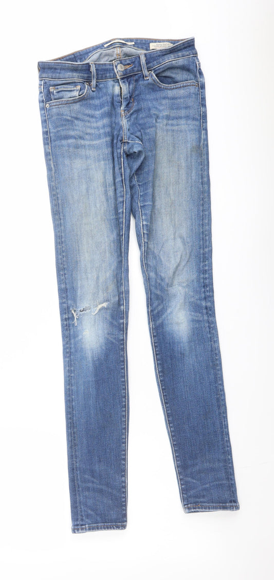 Levi's Womens Blue Cotton Skinny Jeans Size 25 in L32 in Regular Button