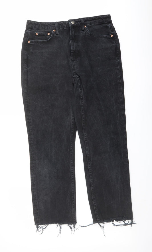 Topshop Womens Blue Cotton Straight Jeans Size 30 in L26 in Regular Button