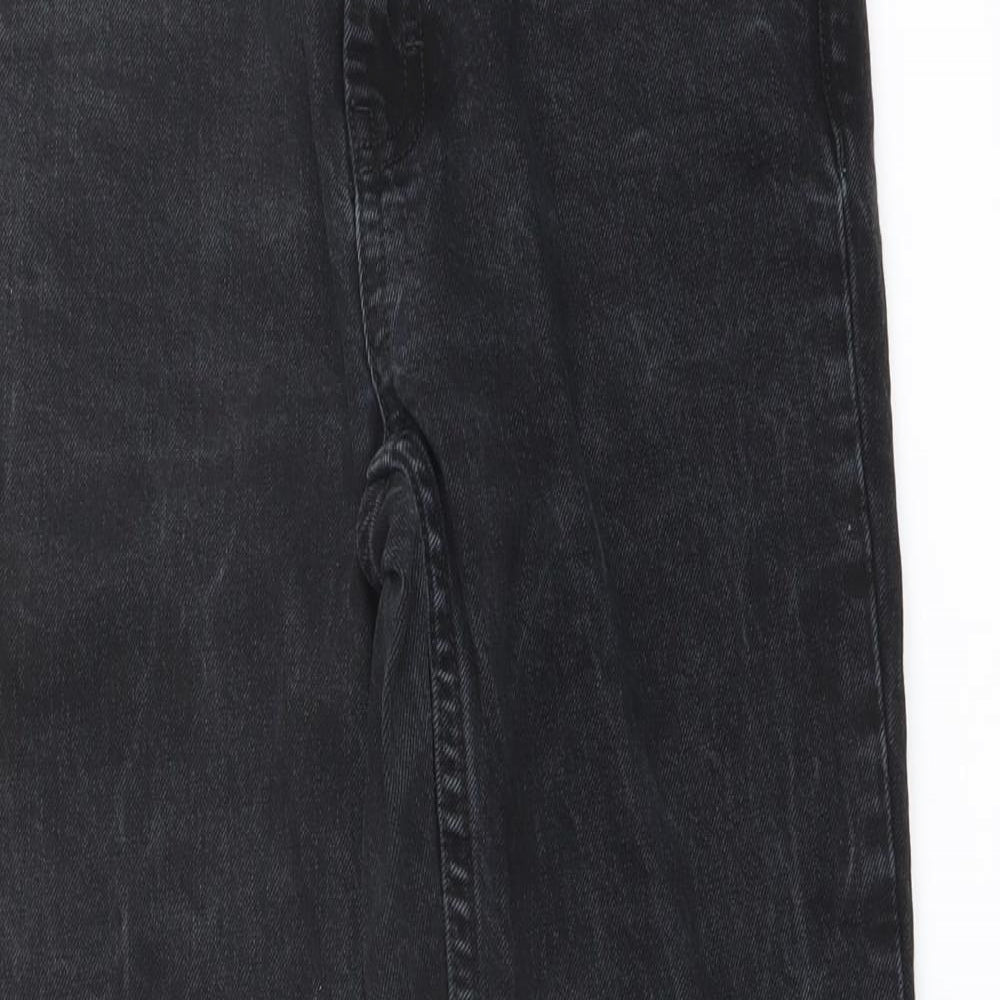 Topshop Womens Blue Cotton Straight Jeans Size 30 in L26 in Regular Button