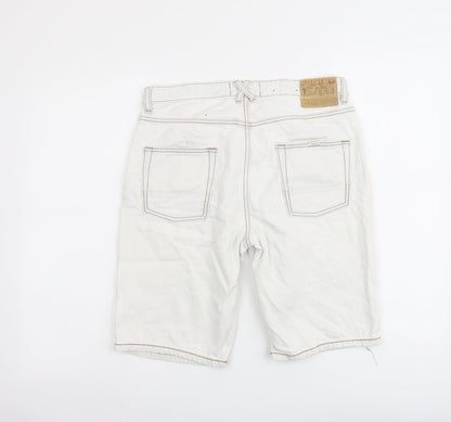 Springfield Mens White Cotton Bermuda Shorts Size 30 in L10 in Regular Button